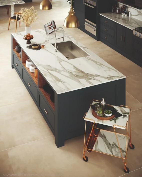Porcelain slab countertop