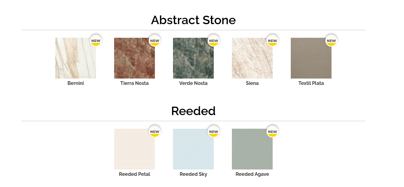 SYNCRON Abstract Stone Collection - Bernini, Tierra Nosta, Verde Nosta, Siena, Textil Plata